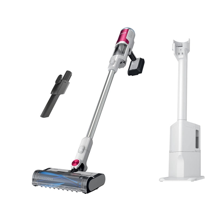 Shark Clean & Empty BU3120 White listing image showing stick vacuum, auto-empty dock and pictured attachment; confirm seller package and battery label.