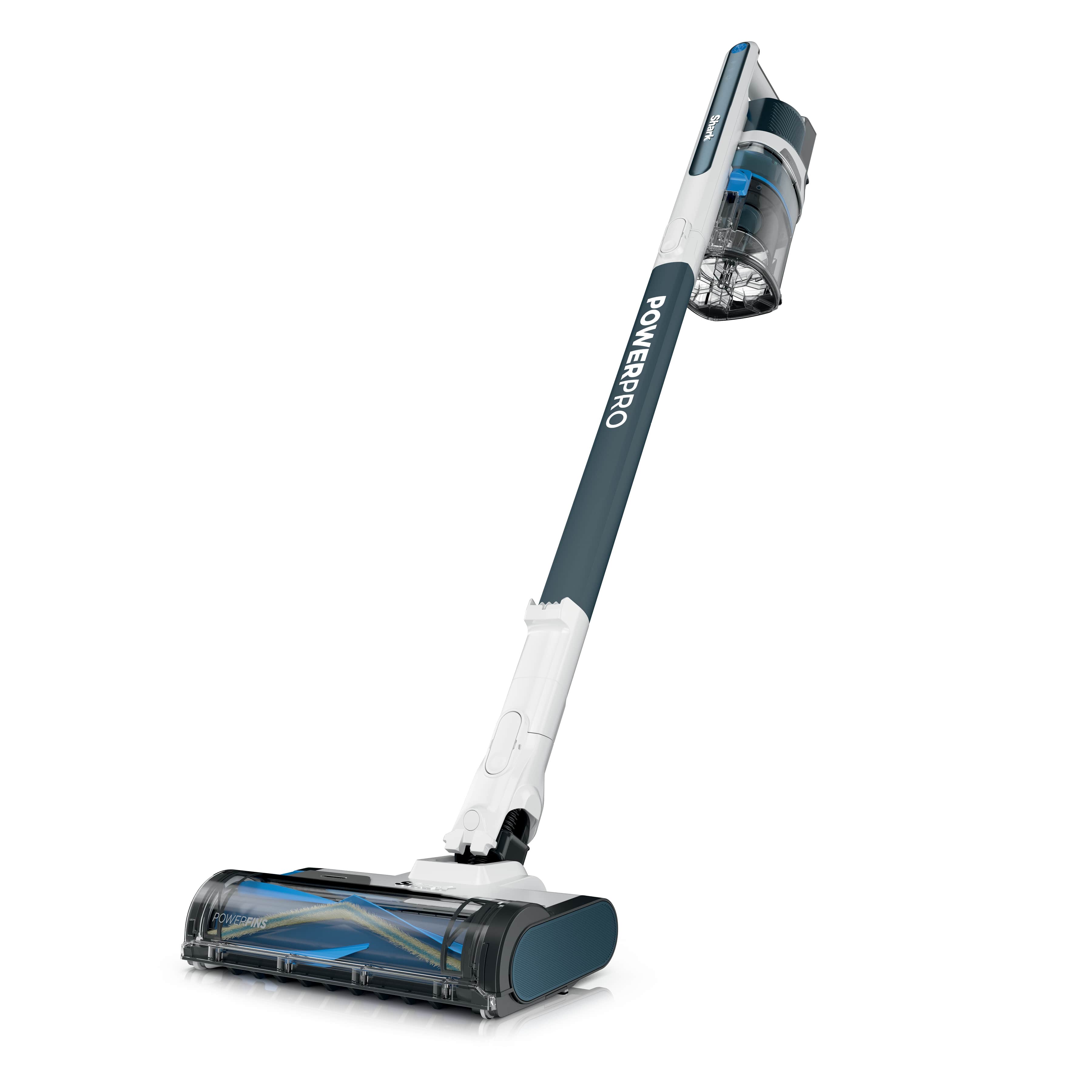 Shark PowerPro Pet IZ373H cordless stick vacuum with straight wand and blue-accent floorhead