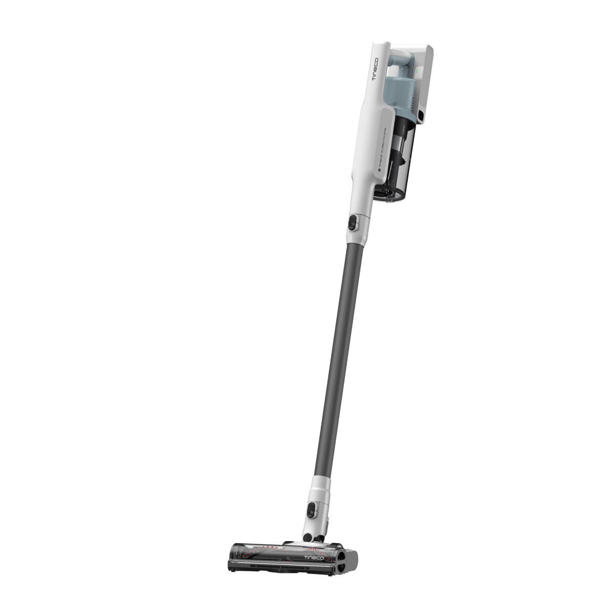 Tineco GO203 white/light-blue cordless stick vacuum manufacturer product render