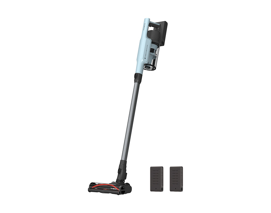 Tineco GO Pet Cyclone EX cordless stick, powered floor head and two detached battery packs
